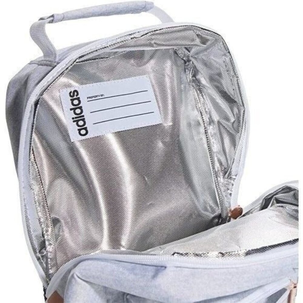 adidas Unisex Santiago Insulated Lunch Bag White Gold - Picture 2 of 4